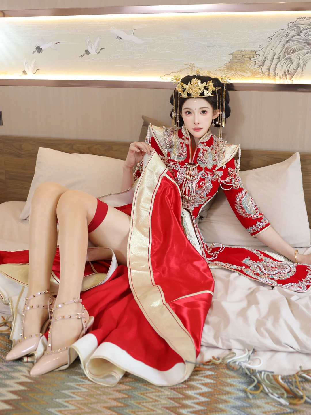 梨霜儿 - No.004 新娘红装 [113P-2.3GB] tg@simisebaisi 【丝足阁】042.webp